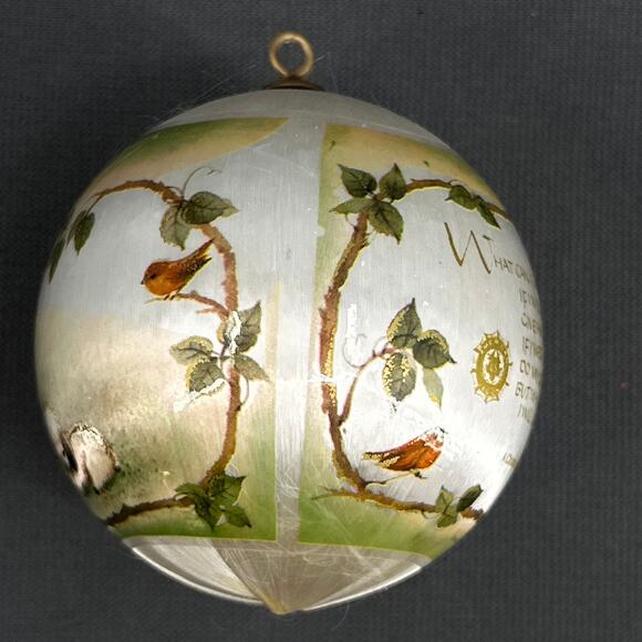 VTG Silk Christmas Ornament Baby deer Shepherd lamb Scenic American Legion 80s - Picture 6 of 16